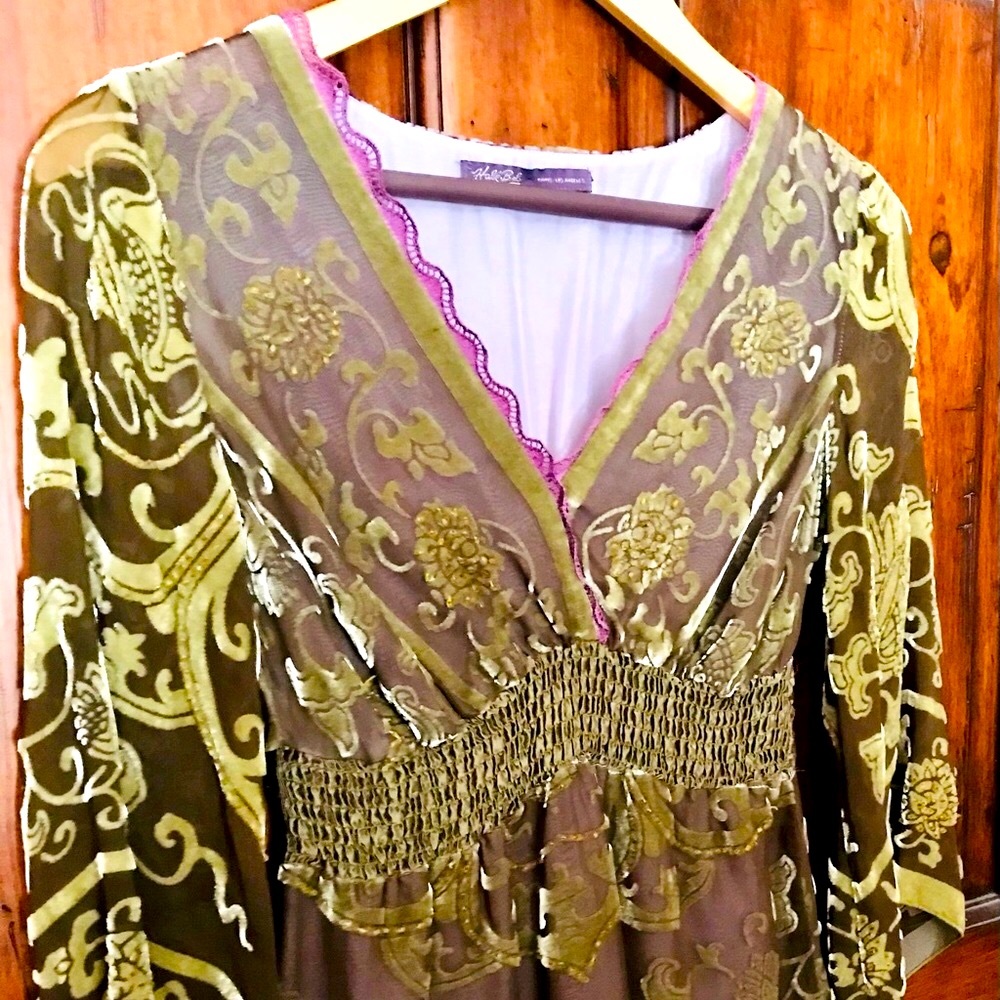 Hale Bob 3/4 Sleeve Silk Top